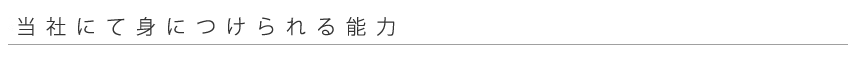 当社にて身につけられる能力